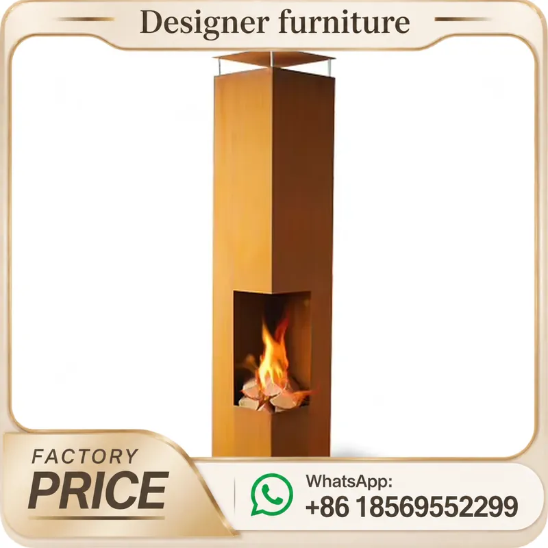 Outdoor Furniture Wooden - Baca Çıkışlı Taşınabilir Odun Pelet Sobası,