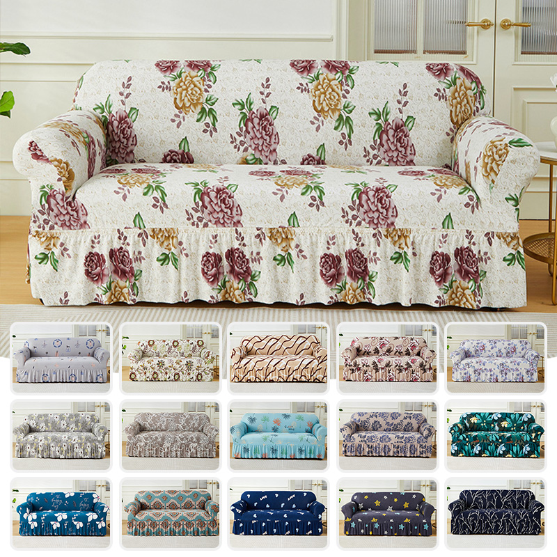 Outdoor Furniture Xl - S/M/L/XL Baskılı Kanepe Kılıfı Elastik Etekli