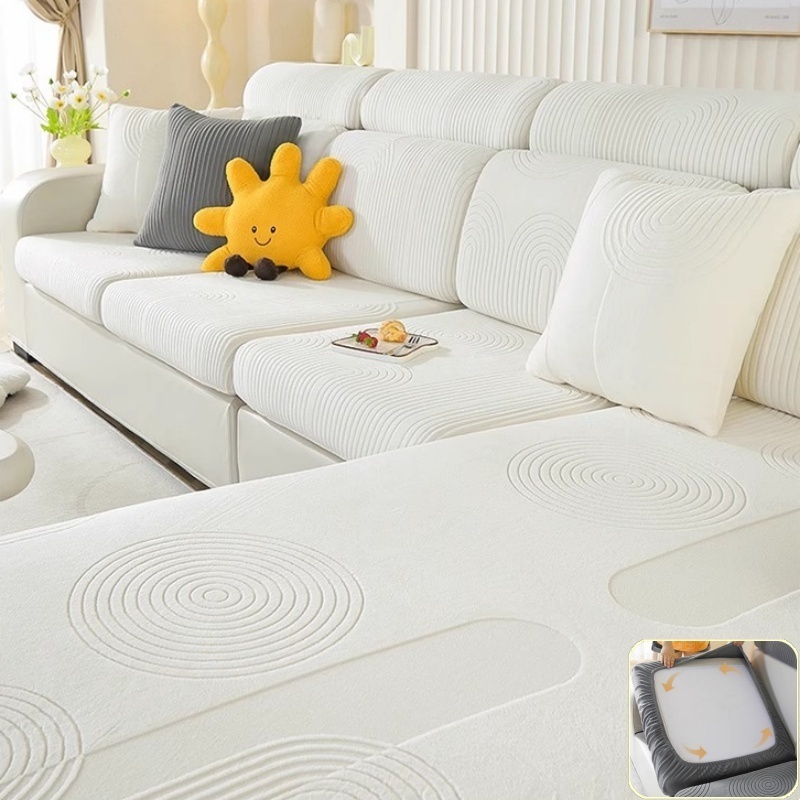 Outdoor Furniture Xl - Elastik Jakarlı Kadife Kanepe Minder Kılıfı,