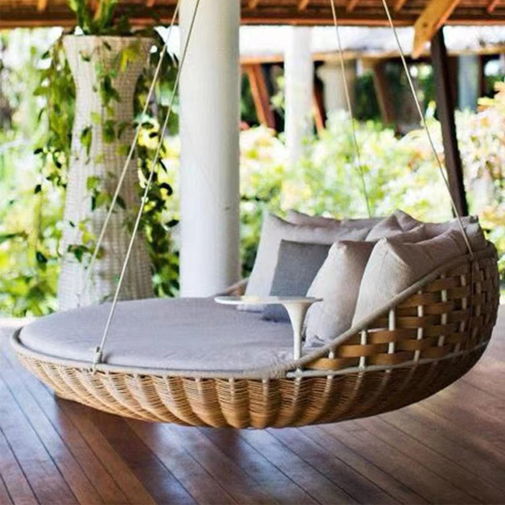 Outdoor Daybed Sofa - Dış Mekan Asma Yuvarlak Hasır Rattan
